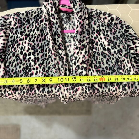 C Wonder by Christian Siriano full length plush leopard print robe Size Medium - Picture 7 of 8